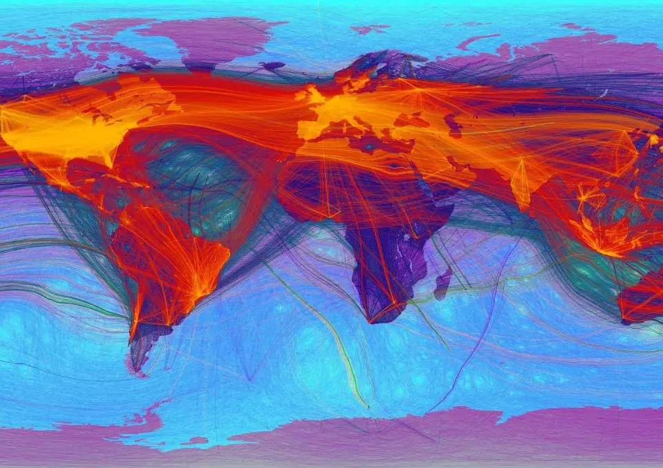 colourful image depicting an interconnected world